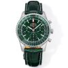 Breitling Navitimer Super Clone — Steel Case, Green Dial, Green Leather Strap (Chronograph Edition)