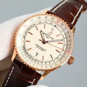 Breitling Navitimer 1 Date Super Clone – TW Factory Cream Dial on Italian Leather