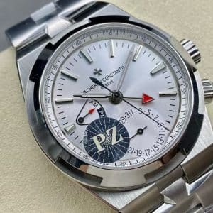 Super Clone Vacheron Constantin Overseas Dual Time 7900V/110A-B333 Silver Dial Stainless Steel PZ Factory
