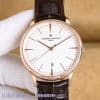 Super Clone Vacheron Constantin Patrimony 40mm White Dial Rose-Gold Case Brown Leather Strap MKS Factory (Ref. 85180 · 9015-Based 2450 Clone)
