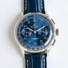 Super Clone Breitling Premier Chronograph 42 Blue Dial Stainless Steel Blue Leather BLS Factory