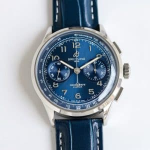 Super Clone Breitling Premier Chronograph 42 Blue Dial Stainless Steel Blue Leather BLS Factory