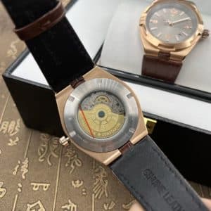 Super Clone Vacheron Constantin Overseas 41mm White Dial Rose-Gold Stainless Steel Leather Strap MKS Factory