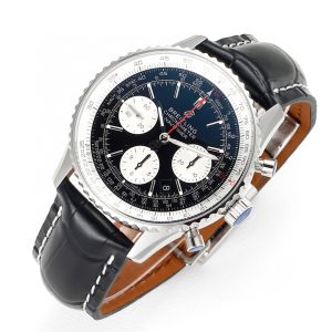 Breitling Navitimer Super Clone – GR Factory V2 Steel Case Black Dial on Extendable Steel Bracelet