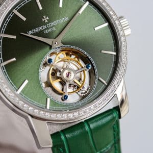Super Clone Vacheron Constantin Traditionnelle 89000 Series 41mm Green Dial White Gold Case Leather Strap KB Factory