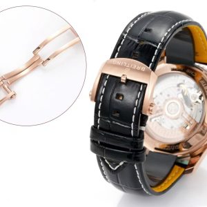 Breitling Navitimer Super Clone – BLS Factory Rose Gold Case Green Dial Black Sub-Dials on Black Leather