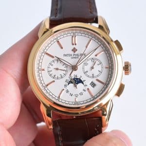 Super Clone Patek Philippe Grand Complications Style 41mm Gold Dial Yellow Gold Case Leather Strap TW Factory