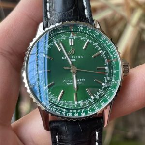 Breitling Navitimer Super Clone – BLS Factory Silver Case Green Dial Edition