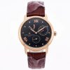 Super Clone Vacheron Constantin Traditionnelle 47200/000G-9019 41mm Black Dial Rose Gold Case Leather Strap TW Factory