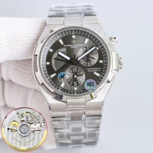 Super Clone Vacheron Constantin Overseas 7700V 41mm Grey Dial Stainless Steel Integrated Bracelet KB Factory
