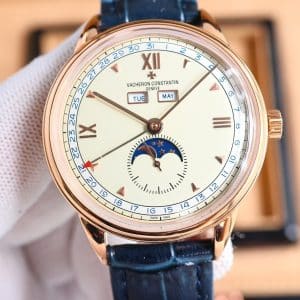 Super Clone Vacheron Constantin Historiques 3110V 40mm Cream Dial Steel Case Leather Strap TW Factory