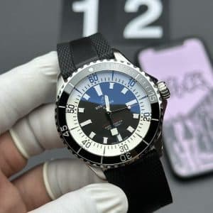 Super Clone Breitling Superocean 44 Blue Dial Stainless Steel Black Rubber Strap BLS Factory