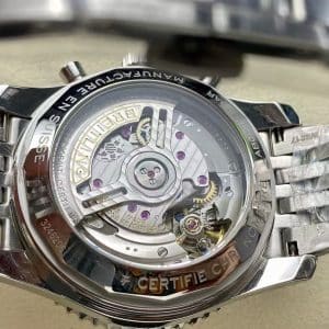 BLS Factory China Super Clone Chronograph Breitling Navitimer 43 Salmon Dial Stainless Steel Bracelet