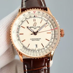 Breitling Navitimer 1 Date Super Clone – TW Factory Cream Dial on Italian Leather