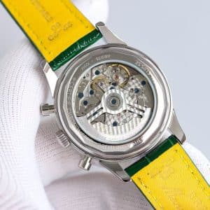 Super Clone Breitling Premier Chronograph 42 Green Sunburst Dial Stainless Steel Green Leather KB Factory