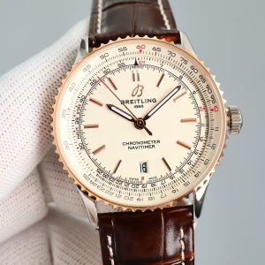 Breitling Navitimer Automatic Super Clone – TW Factory Rose Gold Cream Dial on Leather