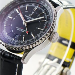 Breitling Navitimer Super Clone by BLS Factory — Steel Case, Black Dial, Black Leather Strap