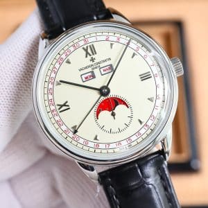 Super Clone Vacheron Constantin Historiques 3110V/000R-B426 40mm Cream Dial Rose Gold Case Leather Strap TW Factory