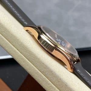 Super Clone Vacheron Constantin Fiftysix 4600E/000R-B441 40mm Brown Dial Pink Gold Case Leather Strap MKS Factory