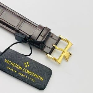 Super Clone Vacheron Constantin Patrimony 40mm Champagne-Ivory Dial Yellow-Gold Case Brown Leather Strap MKS Factory (Ref. 81180 · 9039 Ultra-Thin Movement)