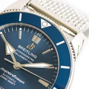 Super Clone Breitling Superocean Heritage II Blue Dial Mesh Bracelet BLS Factory China Replica Edition