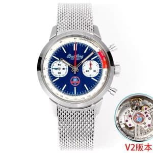 Super Clone Breitling Top Time 41 “Shelby Cobra” Blue Dial Stainless Steel Mesh Bracelet BLS Factory