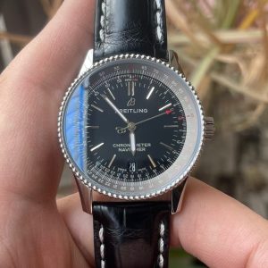 Breitling Navitimer Super Clone – TW Factory 35mm Steel Case Black Dial on Italian Calf Leather