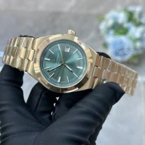 Super Clone Vacheron Constantin Overseas 41mm Green Dial Rose Gold Stainless Steel Integrated Bracelet PPF Factory