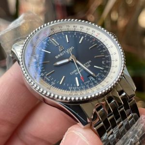 Breitling Navitimer GMT Super Clone – VS Factory V9 Stainless Steel Deep Navy Blue Dial on Bracelet
