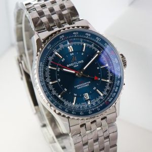 Breitling Navitimer GMT Super Clone – H8 Factory Stainless Steel Deep Blue Dial on Bracelet
