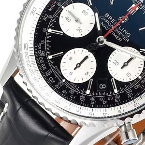 Breitling Navitimer Super Clone – GR Factory V2 Steel Case Black Dial on Extendable Steel Bracelet