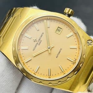 Super Clone Vacheron Constantin Historiques 222 37mm Gold Dial Yellow Gold Case Integrated Bracelet V9 Factory