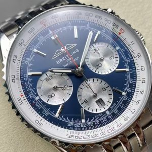 Breitling Navitimer Super Clone by BLS Factory — Steel Case, Blue Dial, On the Wrist in Motion
