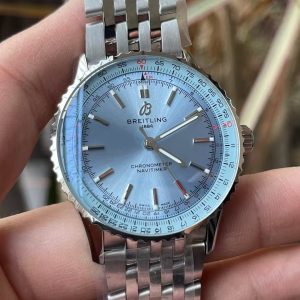 Breitling Navitimer Super Clone – BLS Factory Silver Case Ice Blue Dial on Steel Bracelet