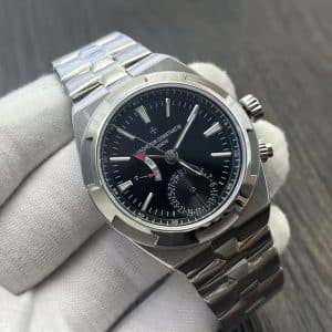 Super Clone Vacheron Constantin Overseas 7900V 41mm Black Dial Stainless Steel Integrated Bracelet MKF Factory