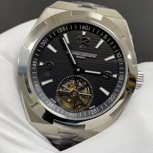 Super Clone Vacheron Constantin Overseas Tourbillon 42.5mm Black Dial Stainless Steel Integrated Bracelet BBS Factory