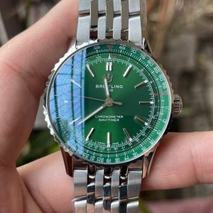 Breitling Navitimer Super Clone – BLS Factory Silver Case Green Dial Edition