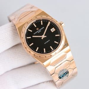 Super Clone Vacheron Constantin Historiques 222 37mm Black Dial Rose Gold Case Integrated Bracelet VC+ Factory