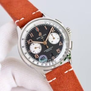 Super Clone Breitling Premier – KB Factory (Black Dial / White Subdials / Copper Numerals)