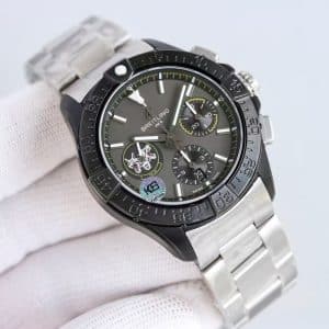 Super Clone Breitling Avenger 45 Grey Dial Black Steel Bracelet KB Factory