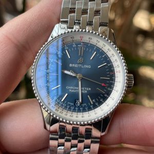 Breitling Navitimer GMT Super Clone – VS Factory V9 Stainless Steel Deep Navy Blue Dial on Bracelet