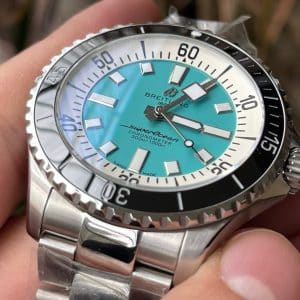Super Clone Breitling Superocean 44 Turquoise Dial Stainless Steel Bracelet BLS Factory
