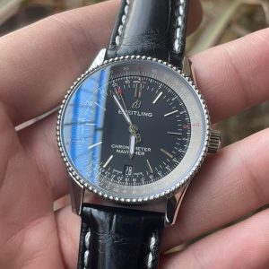 Breitling Navitimer Super Clone – TW Factory 35mm Steel Case Black Dial on Italian Calf Leather