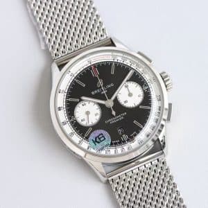 Super Clone Breitling Premier Chronograph 42 Reverse Panda – KB Factory (Mesh Bracelet)