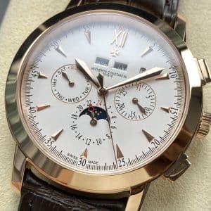 Super Clone Vacheron Constantin Traditionnelle 43175/000R Style 41mm Silver Dial Rose Gold Case Leather Strap TW Factory