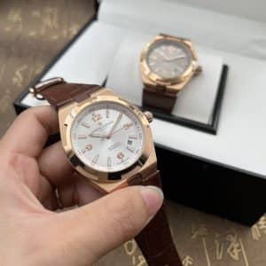 Vacheron Constantin Overseas 4500V Style (Three-Hand Date) · 41mm · Rose-Gold Tone Case · White Dial · Leather Strap · MKS Factory · Citizen 9019 Automatic (Low-Cannon-Pinion, Zero-Fault Architecture)