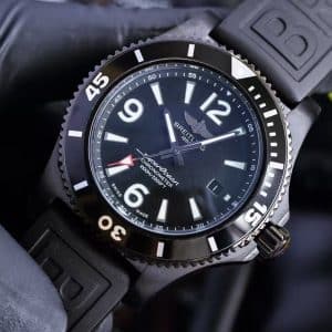 Super Clone Breitling Superocean 44 Black Dial Black Bezel Rubber Strap BLS Factory