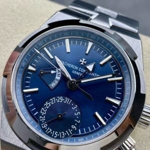 Super Clone Vacheron Constantin Overseas Dual Time 41mm Blue Dial Stainless Steel Bracelet BBS Factory