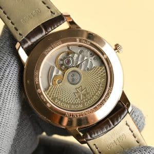 Super Clone Vacheron Constantin Patrimony 40mm Silver Engraved Dial White-Gold Case Black Leather Strap MKS Factory