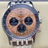 BLS Factory China Super Clone Chronograph Breitling Navitimer 43 Salmon Dial Stainless Steel Bracelet